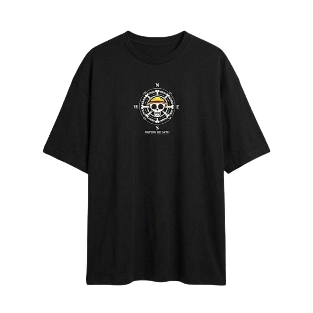 One Piece Gear 5 Luffy Oversized Black T-Shirt – Front & Back Graphic
