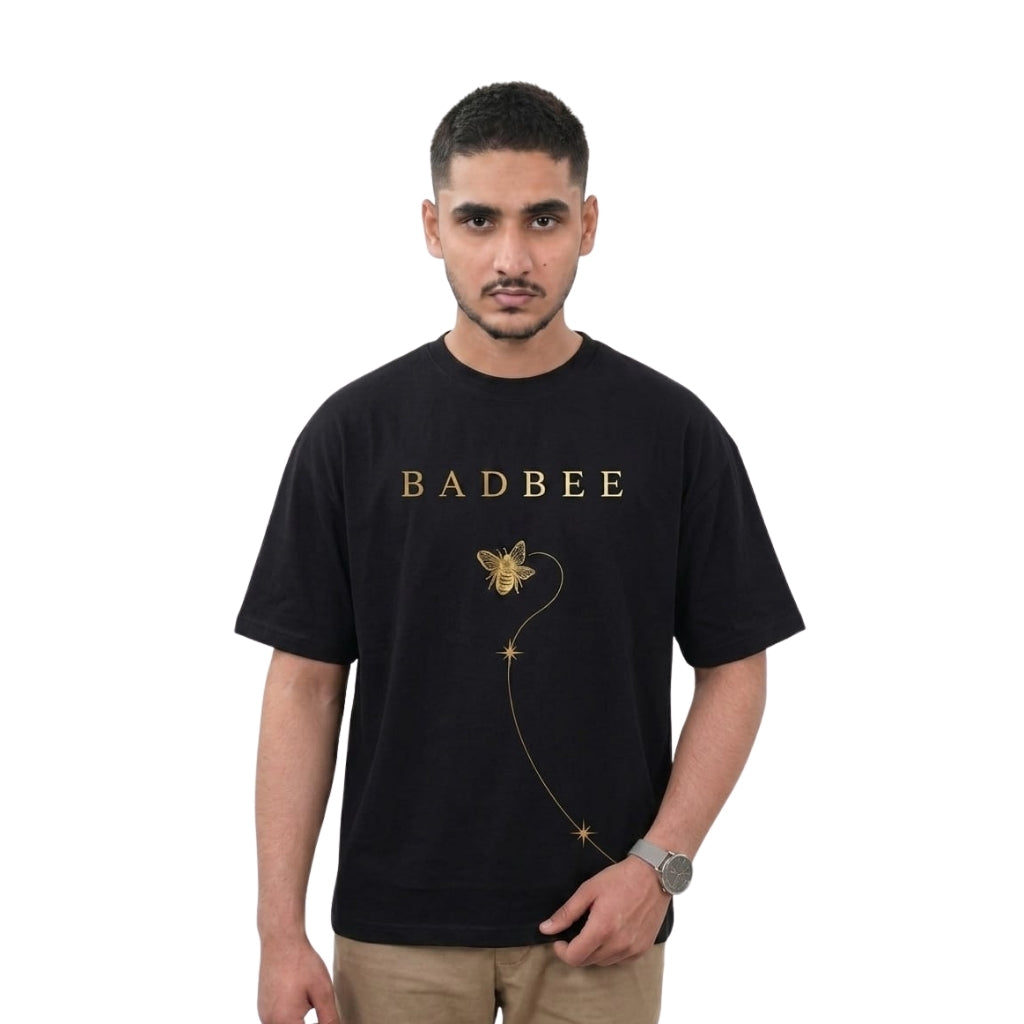 BADBEE Oversized Graphic T-Shirt – Black Premium Cotton Streetwear Tee
