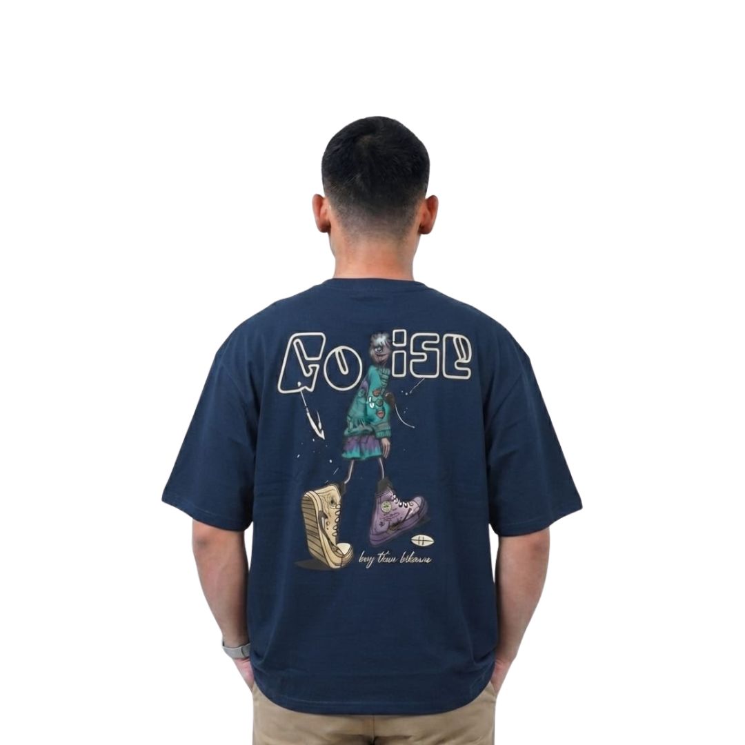 Go Rise Graphic Oversized T-Shirt –  Premium Cotton Front & Back Print | Tee for Men