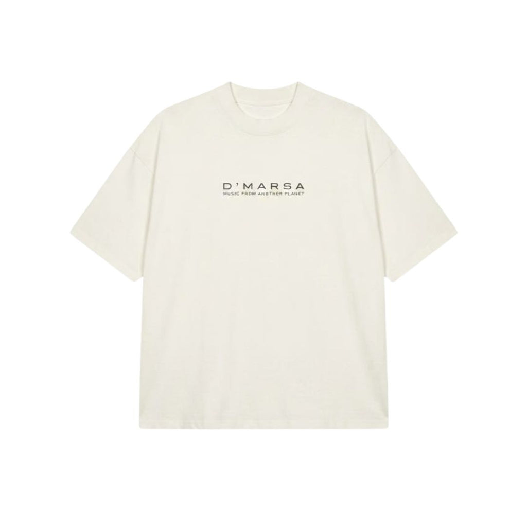 D'MARSA Oversized Off-White Graphic T-Shirt – Music From Another Planet Back Print