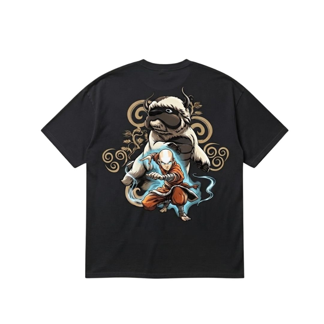 Avatar | The Last Airbender Oversized Graphic T-Shirt – Black | Front & Back Print