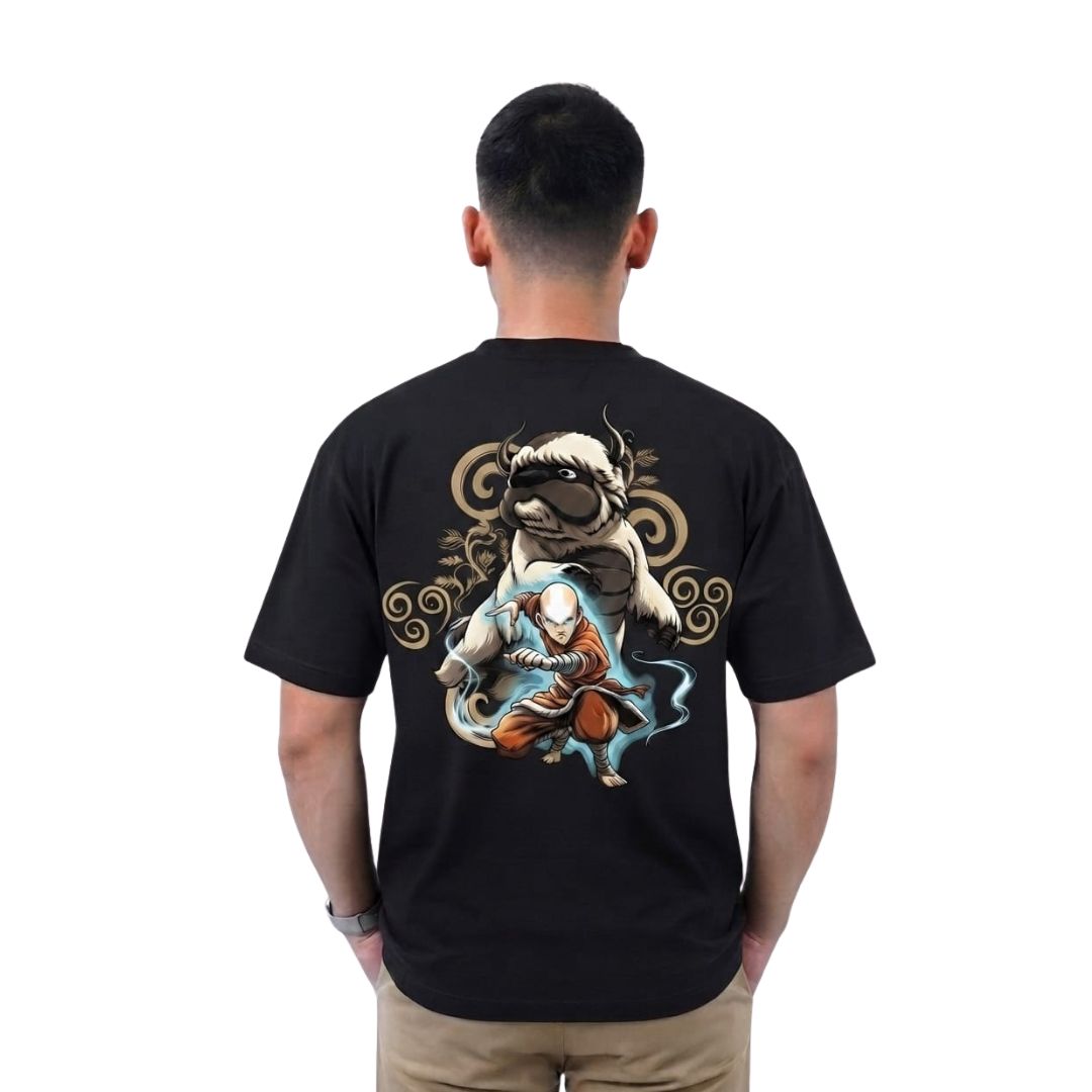 Avatar | The Last Airbender Oversized Graphic T-Shirt – Black | Front & Back Print
